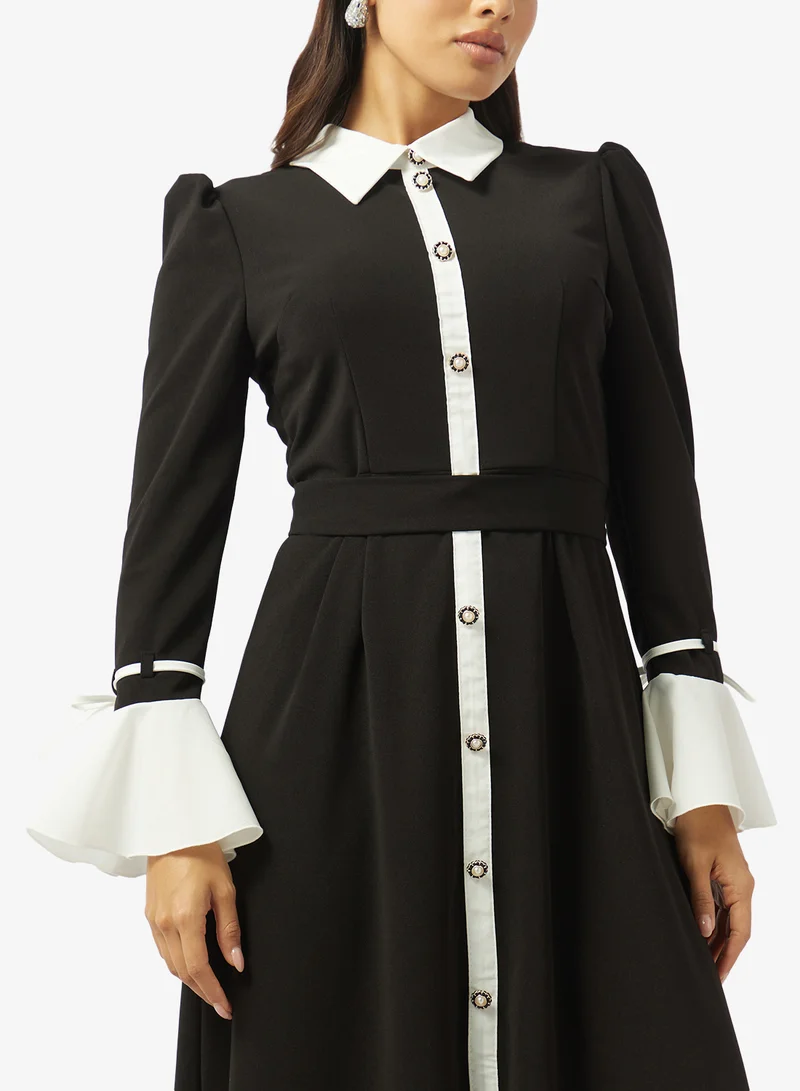 Khizana  Colorblock Shirt Dress for Women | Best Price UAE